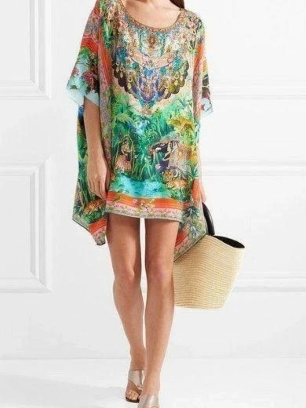 NWOT Camilla Benny's Blessing Short Silk Kaftan OS $549